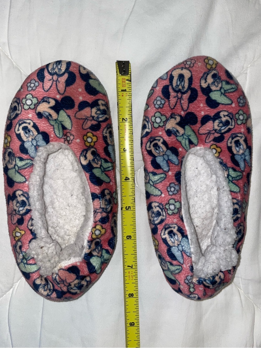 Disney Minnie Mouse Pink Floral Sherpa Slip-On Slippers for Kids